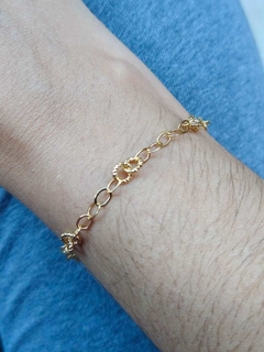 Pulseira elos redondo banhada a ouro na internet