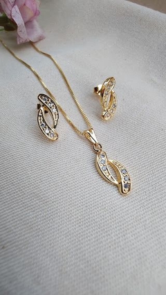 Conjunto duas vírgulas com detalhe em zircônia
