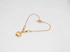 Pulseira bolinha com elo e coração na internet