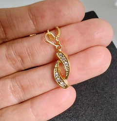 Conjunto duas vírgulas com detalhe em zircônia - comprar online