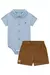CONJ. BODY CAMISA E BERMUDA EM SARJA AZUL CLARO LUC.BOO 78555
