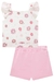 CONJ. BLUSA BOXY EM LAISE E SHORTS SAIA EM SARJA ROSA KUKIE 77634 - Lari Baby & Kids