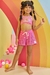 SHORTS SAIDA DE PRAIA EM MALHA TRICOT PINK KUKIE 78488