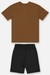 CONJ. CAMISA PIQUET E BERMUDA MARROM UP BABY 45522 - comprar online