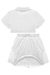 Conjunto de Camisa Boxy e Saia em Tecido Laise (com Shorts Embutido) 77618 Kukiê OFF WHITE - Lari Baby & Kids