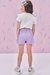 CONJ. BLUSA EM MEIA MALHA E SHORTS SAIA MOLEVISCO URSINHA LILÁS 78494 - comprar online