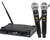 Microfone Lyco UH02MM UHF Sem Fio Duplo Mão Dinâmico Display