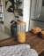 Pote Clássico de Vidro Canelado com Alça Dourada 1150ml - Toque Decor