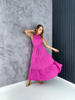 VESTIDO LONGO COM FAIXA - 51316