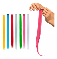Extensiones Clip Cabello Pelo Sintetico Mechon Colores - comprar online