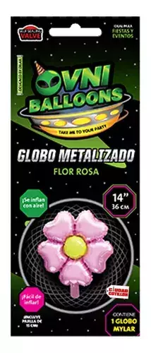 GLOBO METALIZADO FLOR ROSA - comprar online