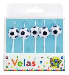 Velas Pelota Futbol x5
