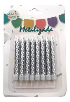 Velas Metalizadas Torneadas 8 cm.