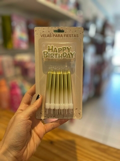 Velas Doradas Happy Birthday