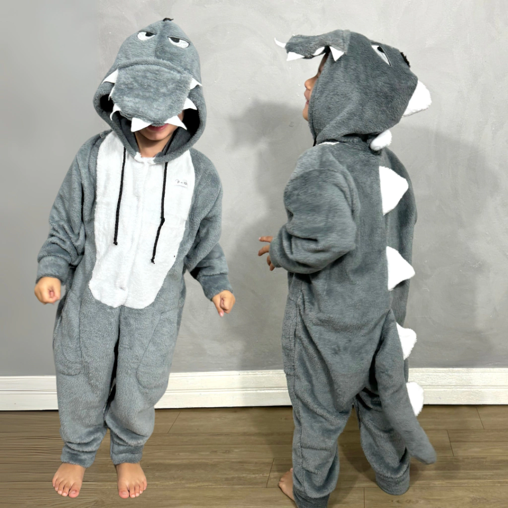 macacão Dino em fleece infantil