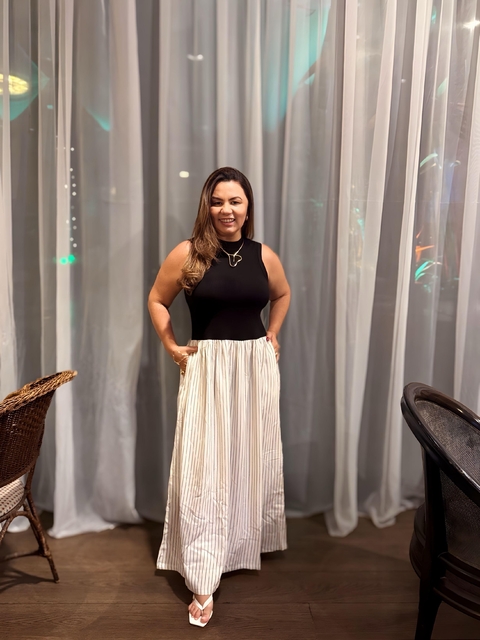 Vestido malha com algodão