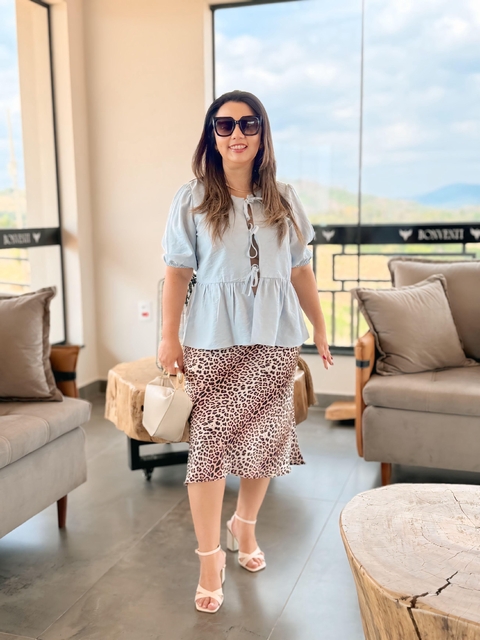 Saia Mídi Animal Print