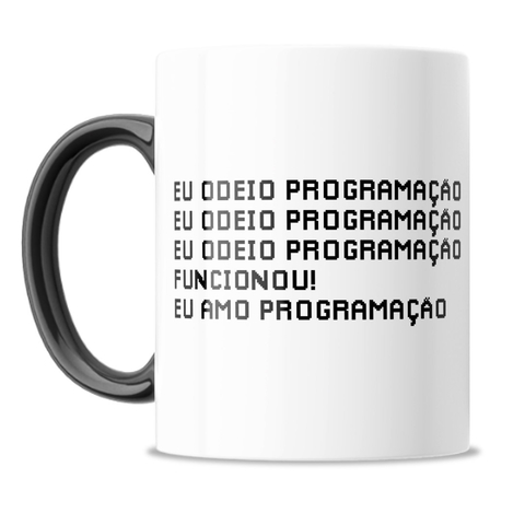 Caneca Eu AMO programação!