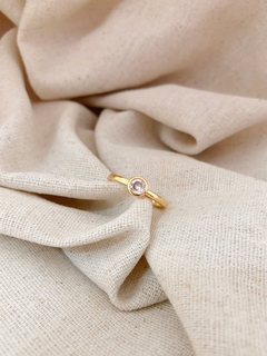 Anel ponto de luz banhado a Ouro 18k
