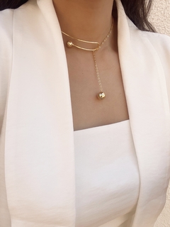 Choker aro corrente bola banhado a Ouro 18k na internet