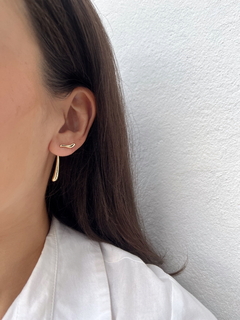 Brinco ear jacket onda banhado a Ouro 18k - comprar online