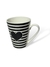 Jarro Mug Ceramica Rayas Estrella Corazón Blanco Negro 318Ml
