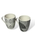 Jarro Mug Ceramica Hojas Blanco-Negro Gris 370Ml en internet