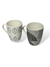 Jarro Mug Ceramica Hojas Blanco-Negro Gris 370Ml - Velora Home