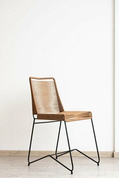 Silla Tulum Beige / Negra Individual - comprar online