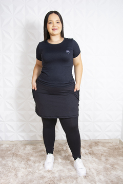 Saia-Calça Preta com bolso lateral em tela - loja online