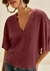 BLUSA SOLTA DECOTE V MANGA CURTA - Harmonia Tudo Bem