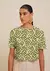 T-Shirt Morena Rosa Decote Redondo Estampada Verde - comprar online