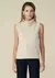 Blusa Maria Valentina Gola Alta Cavada Tricôt Cru