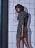 VESTIDO METALIZADO PRETO/OFF/PRATA - Harmonia Tudo Bem