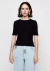 Blusa Ajustada Decote Redondo Canelada
