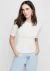 Blusa Ajustada Decote Redondo Canelada