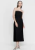 Vestido Midi Ombro à Ombro Em Crepe