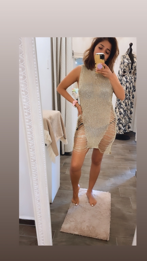 Vestido metalizado corto