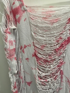 Blusón deshilado rosa tie-dye - comprar en línea