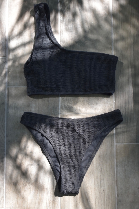 bikini one shoulder negro