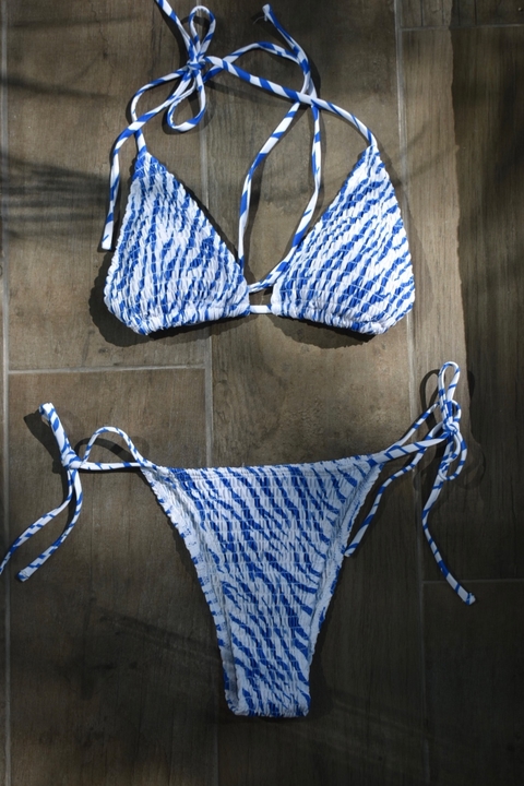 bikini blue zebra print