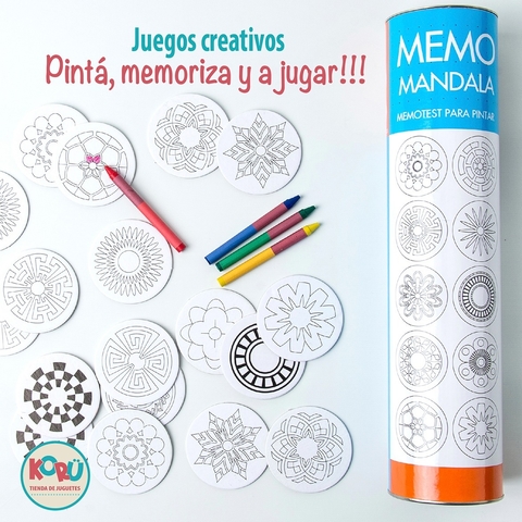 Memo de mándalas para pintar y jugar