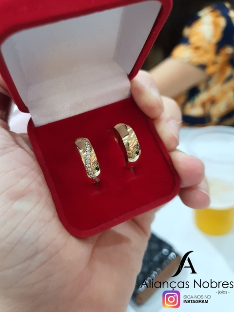 Alianças em Moedas Antigas 6mm Abauladas Volta Pedra Ondulado