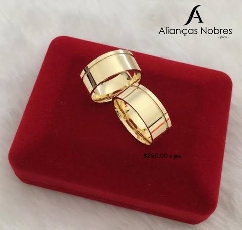 Alianças em Moedas Antigas 8mm Retas Friso Lateral