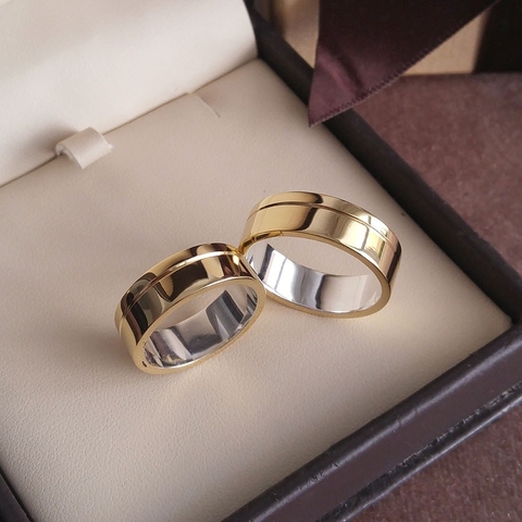 Alianças em Moedas Antigas 6mm Retas com Forração e Friso