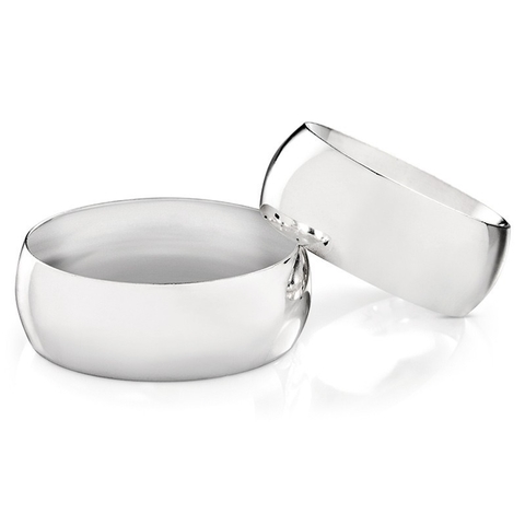 Alianças em Prata 8mm Abauladas