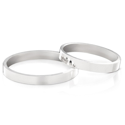 Alianças em Prata 3mm Retas Lisas