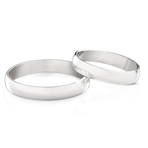 Alianças em Prata 3mm Abauladas Lisas