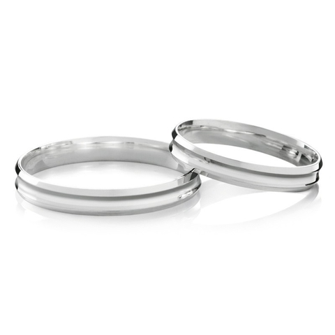 Alianças em Prata 3mm concavas com Chanfro