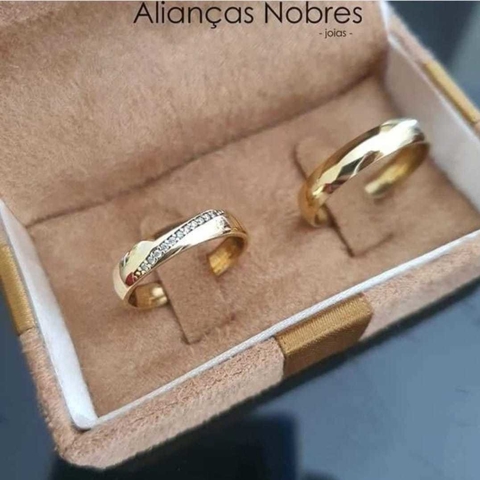 Alianças em Moedas Antigas 4,3mm com Pedras